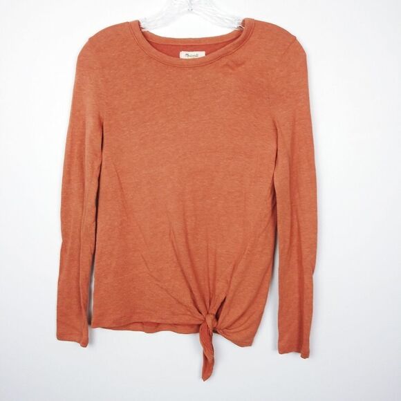 Madewell burnt orange tie side long sleeve tee - Picture 2 of 6